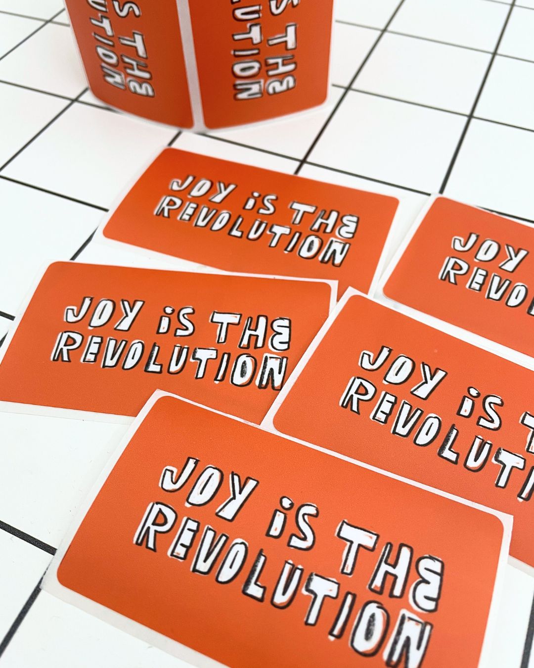 5 pack Stickers "Joy is the Revolution"