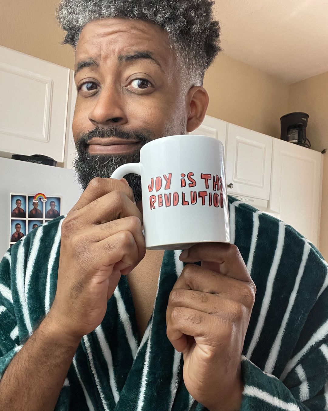 "Joy Is The Revolution" white glossy mug
