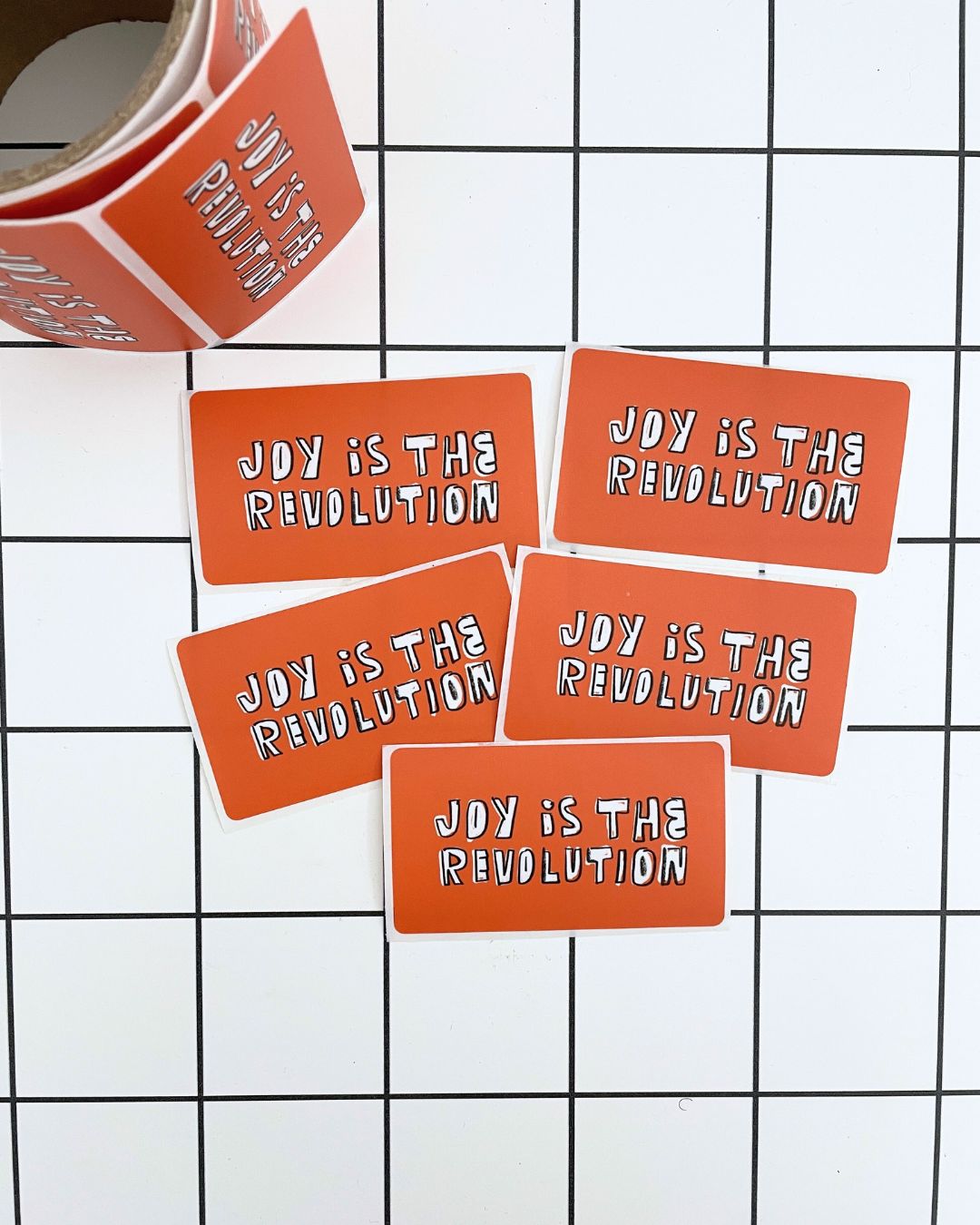 5 pack Stickers "Joy is the Revolution"
