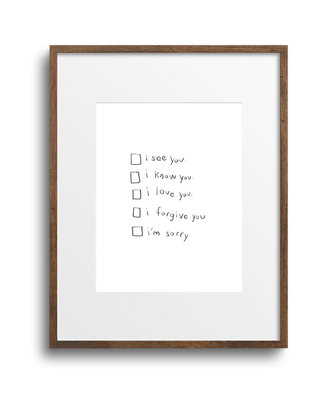 PREORDER "A Checklist From the Heart" Art Print