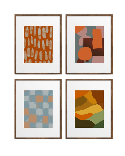 PREORDER "Between Here and There" Abstract Art 4 Print Set